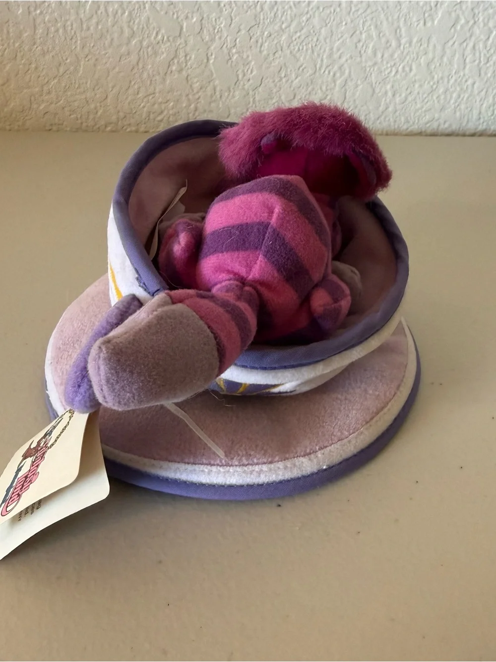 Disney Bean Bag Plush CHESHIRE CAT TEA CUP Alice in Wonderland 6”